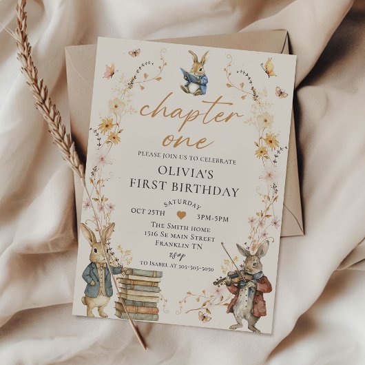 Storybook Chapter One 1st Birthday Invitation 招待状