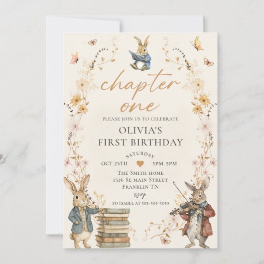 Storybook Chapter One 1st Birthday Invitation 招待状 (正面)