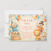Storybook Circus Friends Birthday サンキューカード (正面)