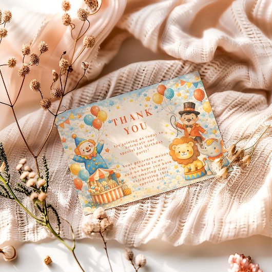 Storybook Circus Friends Birthday サンキューカード