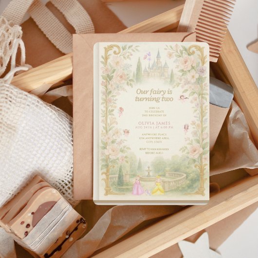 Storybook, fairy first, fairytale 2nd birthday 招待状