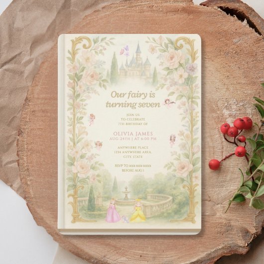 Storybook, fairy first, fairytale 7th birthday 招待状