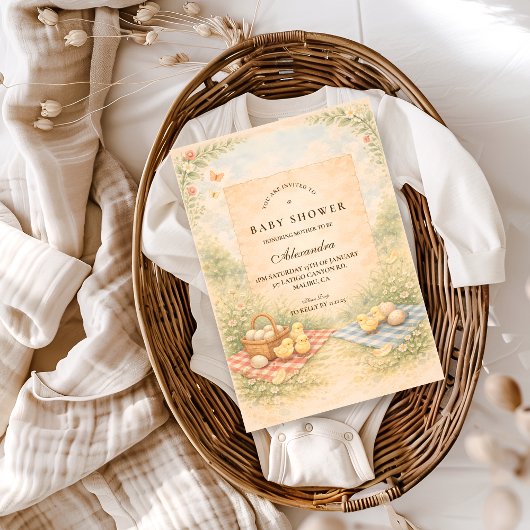 Storybook Farm Animal Baby Shower 招待状