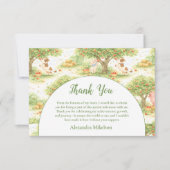 Storybook Farm Animals First Birthday サンキューカード (正面)