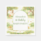 Storybook Farm Animals First Birthday スタンダードカクテルナプキン (正面)