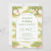 Storybook Farm Animals First Birthday 招待状 (正面)