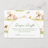 Storybook Farm Animals Pastel Diapper Raffle エンクロージャーカード (正面)