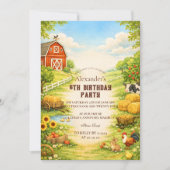 Storybook Farmyard Adventure Birthday 招待状 (正面)