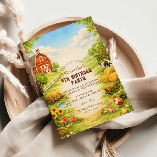 Storybook Farmyard Adventure Birthday 招待状