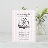  Storybook Floral A New Chapter Begins Baby Shower 招待状 (スタンド正面)