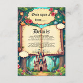 Storybook Forest Woodland Castle Fairytale Wedding エンクロージャーカード (正面)