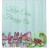 Storybook Frog's読, Calm Frogy保 on. シャワーカーテン (正面)