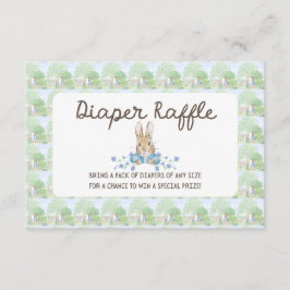 Storybook Garden Rabbit Baby Shower Diaper Raffle エンクロージャーカード