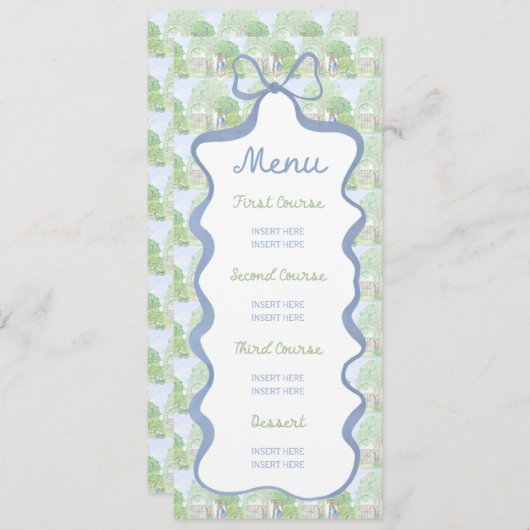 Storybook Garden Rabbit Inspired Baby Shower menu (正面/裏面)