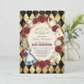 Storybook Garden Tea Party Baby Shower 招待状 (スタンド正面)