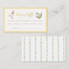Storybook Garden Vintage Baby Shower Diaper Raffle エンクロージャーカード
