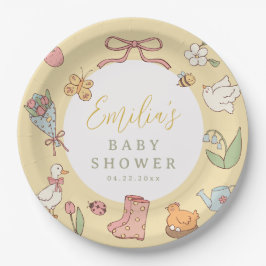 Storybook Garden Vintage Baby Shower Paper Plates ペーパープレート