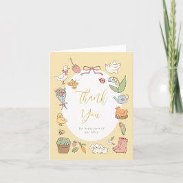 Storybook Garden Vintage Baby Shower Thank You サンキューカード