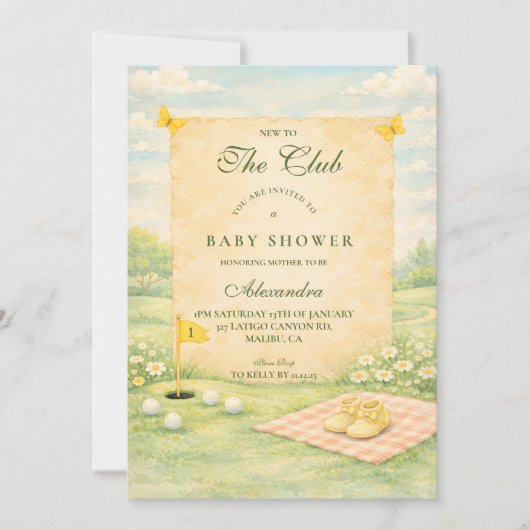 Storybook Golf Baby Shower 招待状 (正面)