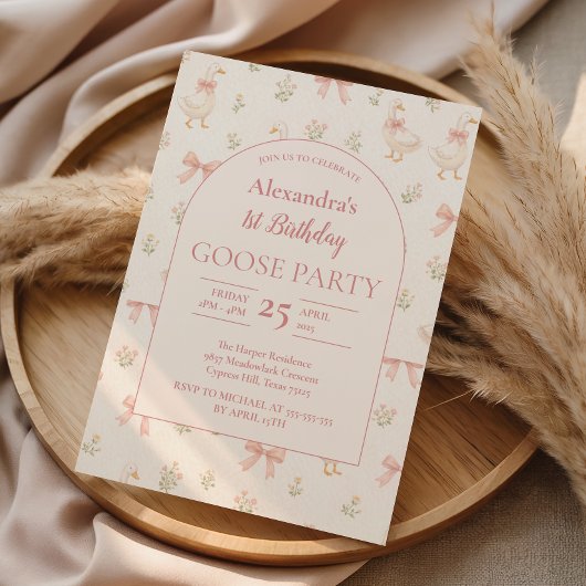 Storybook Goose 1st Birthday 招待状