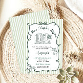 Storybook Green Baby Shower  招待状