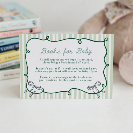 Storybook Green Books for Baby Cards  エンクロージャーカード