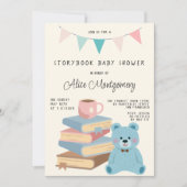 Storybook Library Themed Baby Boy Shower  招待状 (正面)