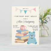 Storybook Library Themed Baby Boy Shower  招待状 (スタンド正面)