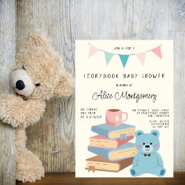 Storybook Library Themed Baby Boy Shower  招待状