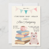 Storybook Library Themed Baby Girl Shower 招待状 (正面)
