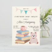 Storybook Library Themed Baby Girl Shower 招待状 (スタンド正面)