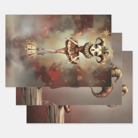 Storybook Melancholic Clown  ラッピングペーパーシート (セット)