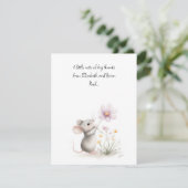 Storybook Mouse Picking a Pink Wildflower サンキューカード (スタンド正面)