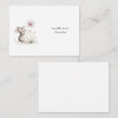 Storybook Mouse Picking a Pink Wildflower ノートカード (正面/裏面)