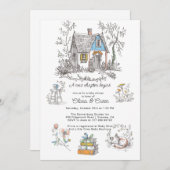 Storybook Mushroom Woodland Baby Shower 招待状 (正面/裏面)