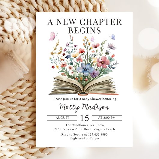 Storybook New Chapter Begins Baby Shower 招待状