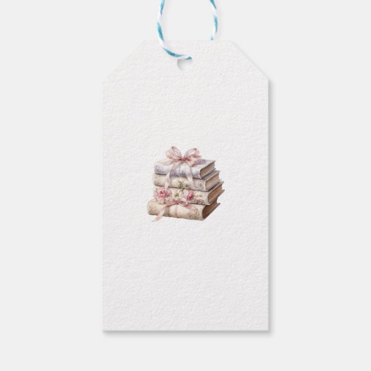 Storybook New Chapter Bow Book Baby Shower ギフトタグ (裏面)