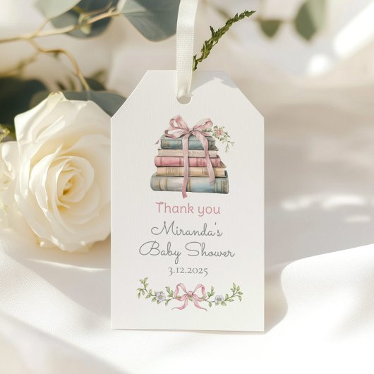 Storybook New Chapter Pink wildflower Thank you ギフトタグ