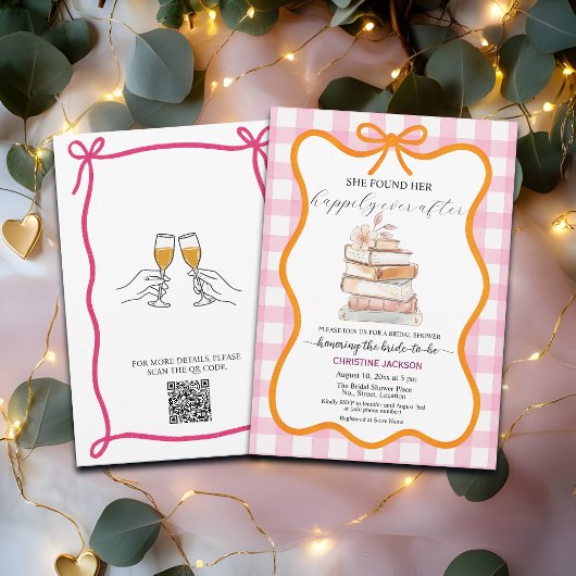Storybook 'New Chapter' QR Code Bridal Shower 招待状