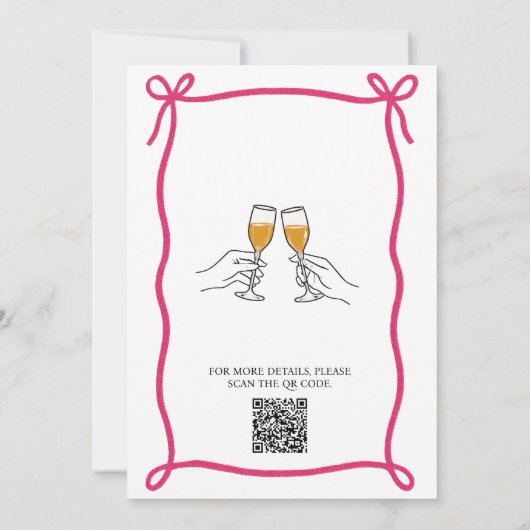 Storybook 'New Chapter' QR Code Bridal Shower 招待状 (裏面)