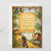 Storybook Pirate Adventure Baby Shower 招待状 (正面)