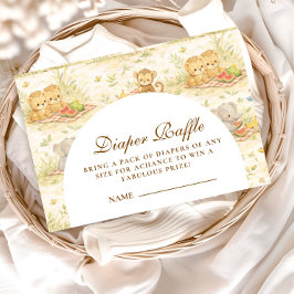 Storybook Safari Animals Diapper Raffle エンクロージャーカード
