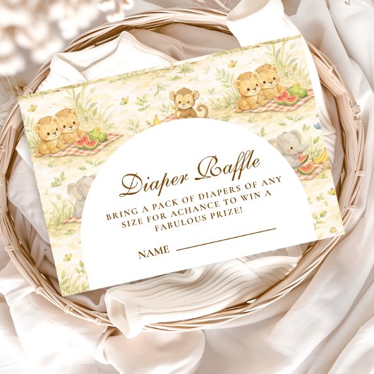 Storybook Safari Animals Diapper Raffle エンクロージャーカード