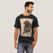 Storybook Starling Bird Illustration Shirt Tシャツ (正面フル)
