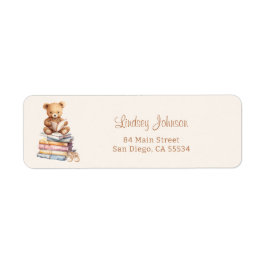 Storybook Teddy Bear Baby Shower Return Address ラベル
