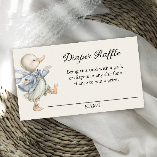 Storybook Vintage Duck Diaper Raffle エンクロージャーカード