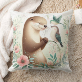Storybook WoodlandベビーOtter and Bird クッション