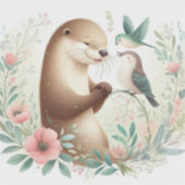 Storybook WoodlandベビーOtter and Bird シール (正面)