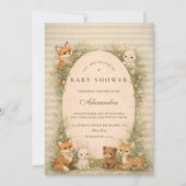 Storybook Woodland Animals Baby Shower 招待状 (正面)