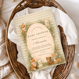 Storybook Woodland Animals Baby Shower 招待状